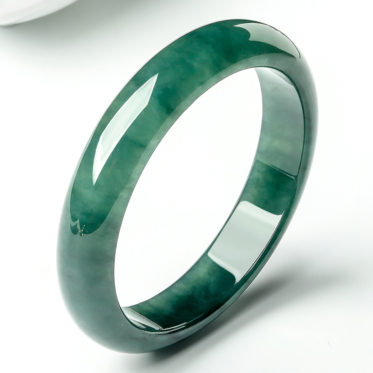 【高雅】精品冰种水润正色油青正装翡翠手镯/玉手镯/玉镯