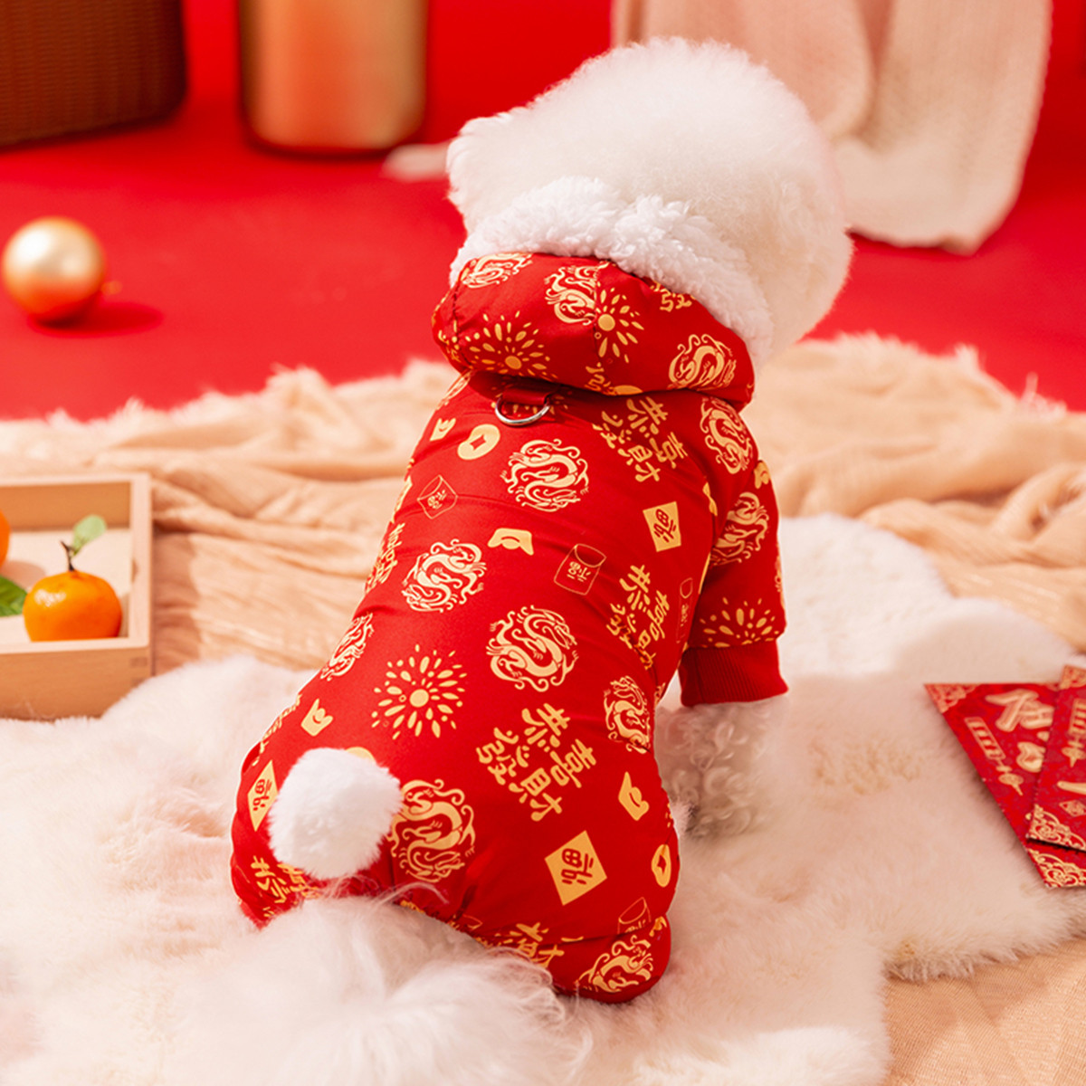 嬉皮狗 小狗狗新年衣服冬天比熊小型犬雪纳瑞猫咪宠物冬季博美泰迪秋冬款