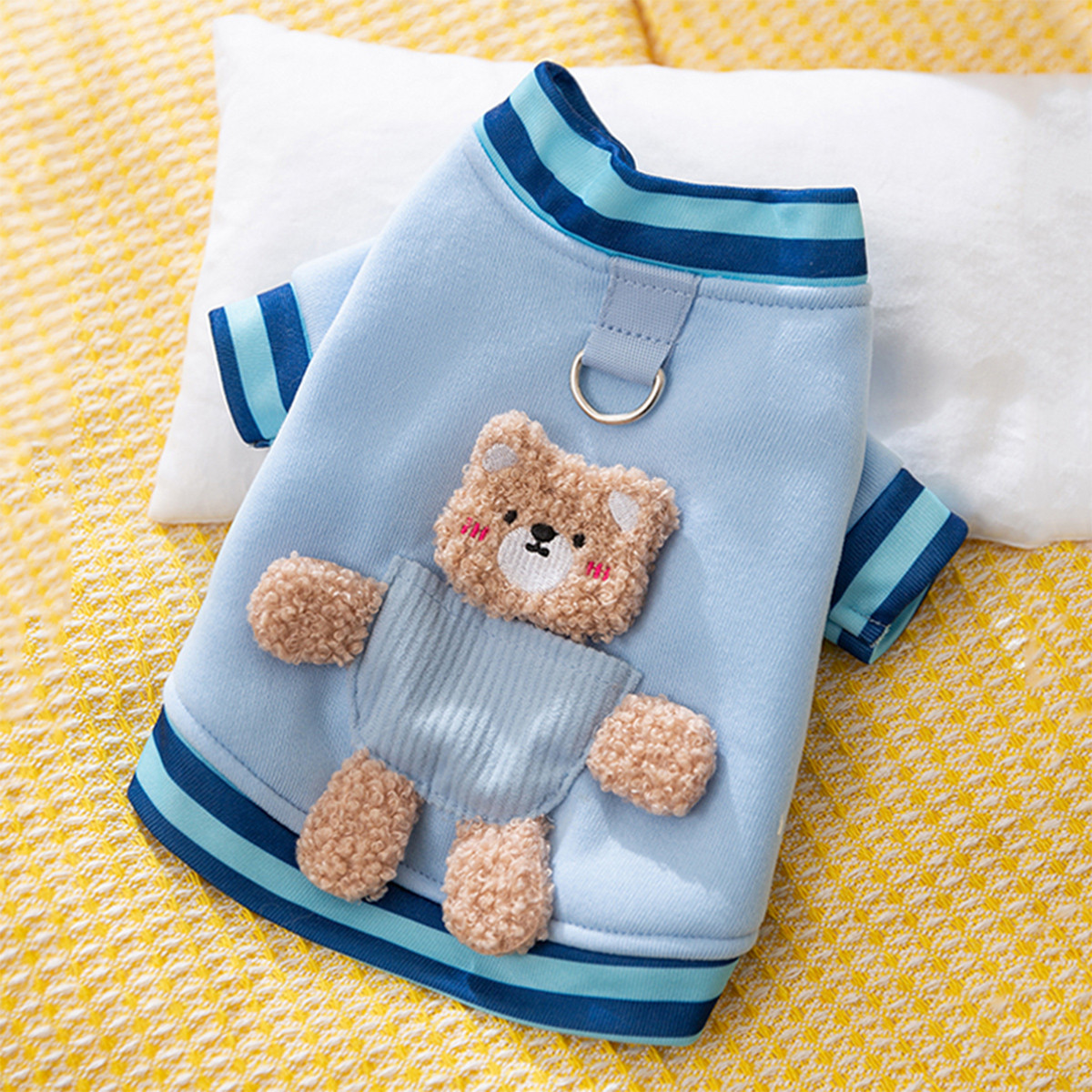 嬉皮狗 秋冬季狗狗卫衣口袋立体小熊两脚衣服中小型犬宠物狗衣服加厚保暖