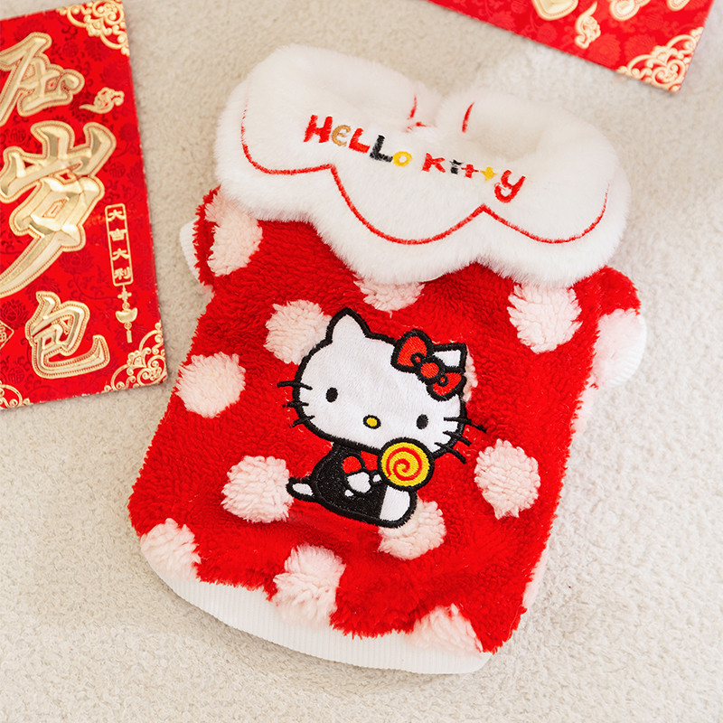 嬉皮狗 猫咪衣服波点棉衣小型犬幼犬比熊泰迪两脚衣蓝猫渐层布偶冬季保暖