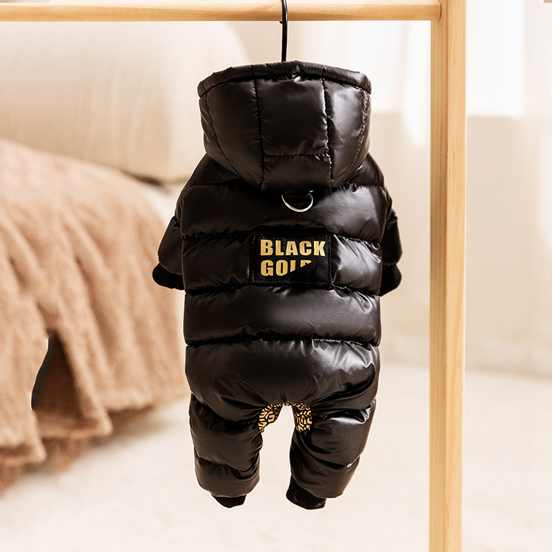 嬉皮狗 黑金羽绒服小狗狗衣服宠物泰迪比熊雪纳瑞小型幼犬秋冬款加厚保暖
