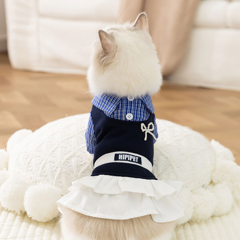 嬉皮狗 小猫咪衣服防掉毛薄款德文无毛猫阿比西尼亚猫暹罗猫宠物小猫裙子