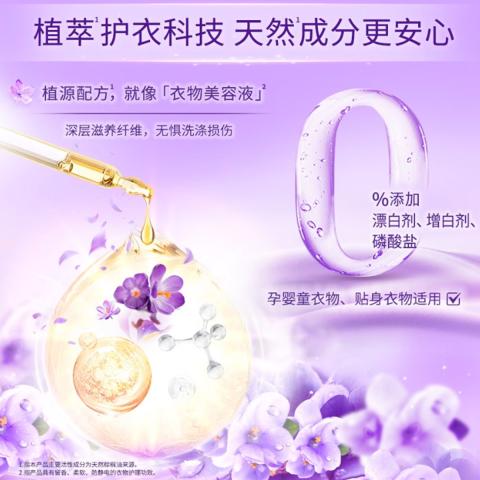 金纺 【衣物护理】金纺防静电多效防护衣物柔顺剂 恬静薰衣草 860g/袋 图片 5