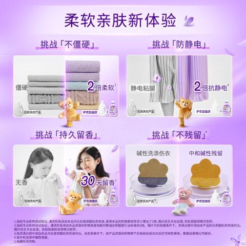 金纺 【护衣防静电】金纺花香衣物柔顺剂2.5kg*2香香软软防静电 图片 3