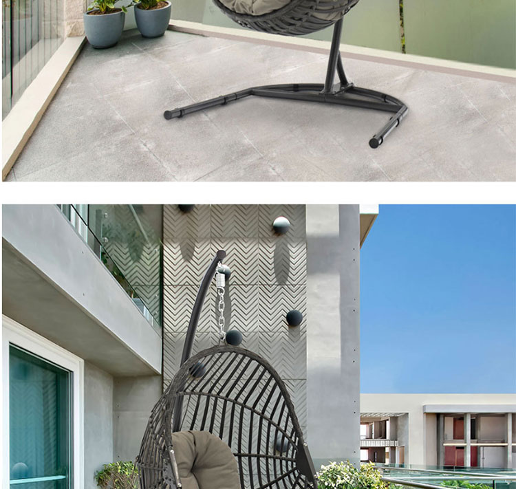 户外阳台吊篮椅 庭院花园休闲简约秋千藤椅单人藤编折叠吊篮