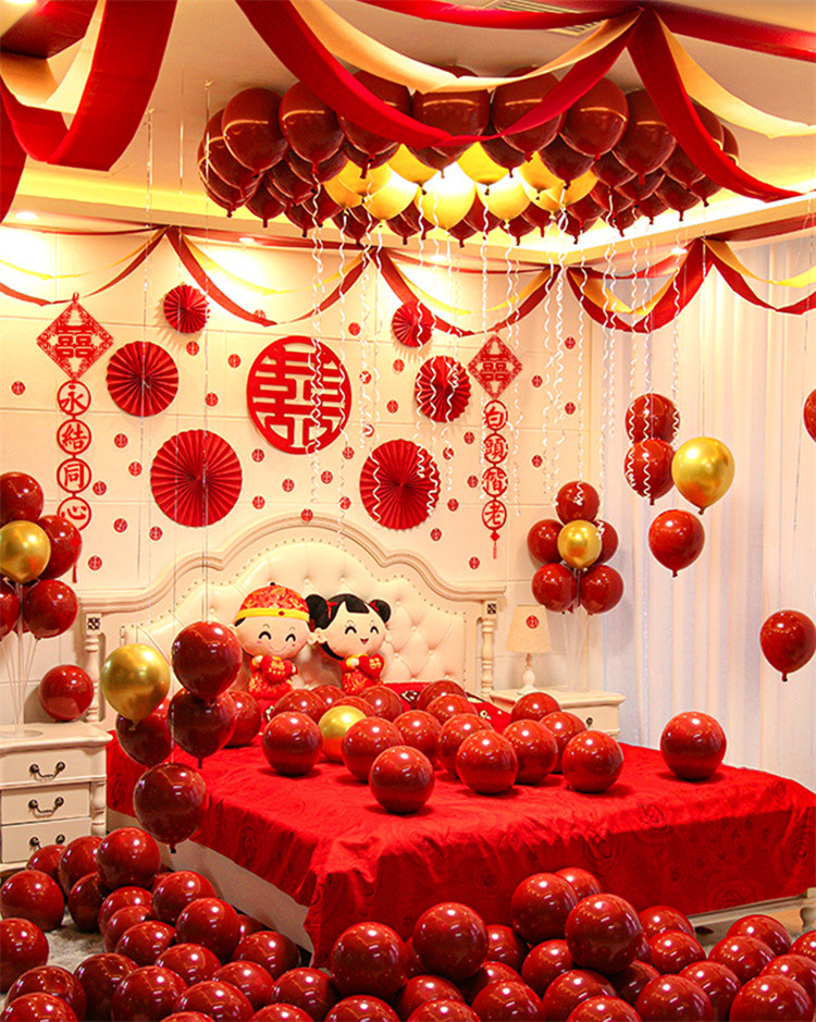 婚房布置气球套装婚礼新房装饰套餐婚庆卧室房间结婚用品女方男方