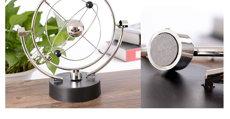 天体轨道永动仪摆件 创意旋转电磁摆物理模型磁性摇摆摆件