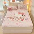 HELLO KITTY 三丽鸥正版授权夏季乳胶凉席三件套可机洗儿童空调席床笠款