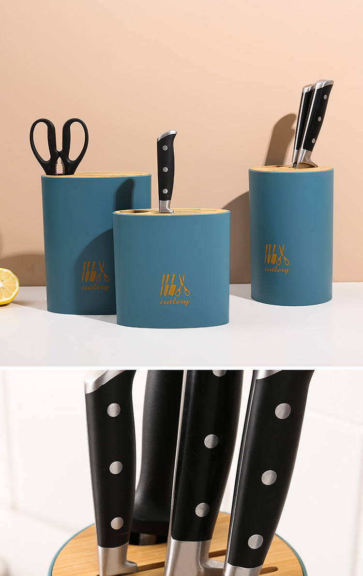 竹木盖刀架简易刀具收纳架家用厨房用品多功能置物架菜刀架子刀座