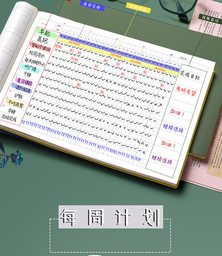 自律打卡本暑假计划本习惯养成时间管理任务学习计划表每日