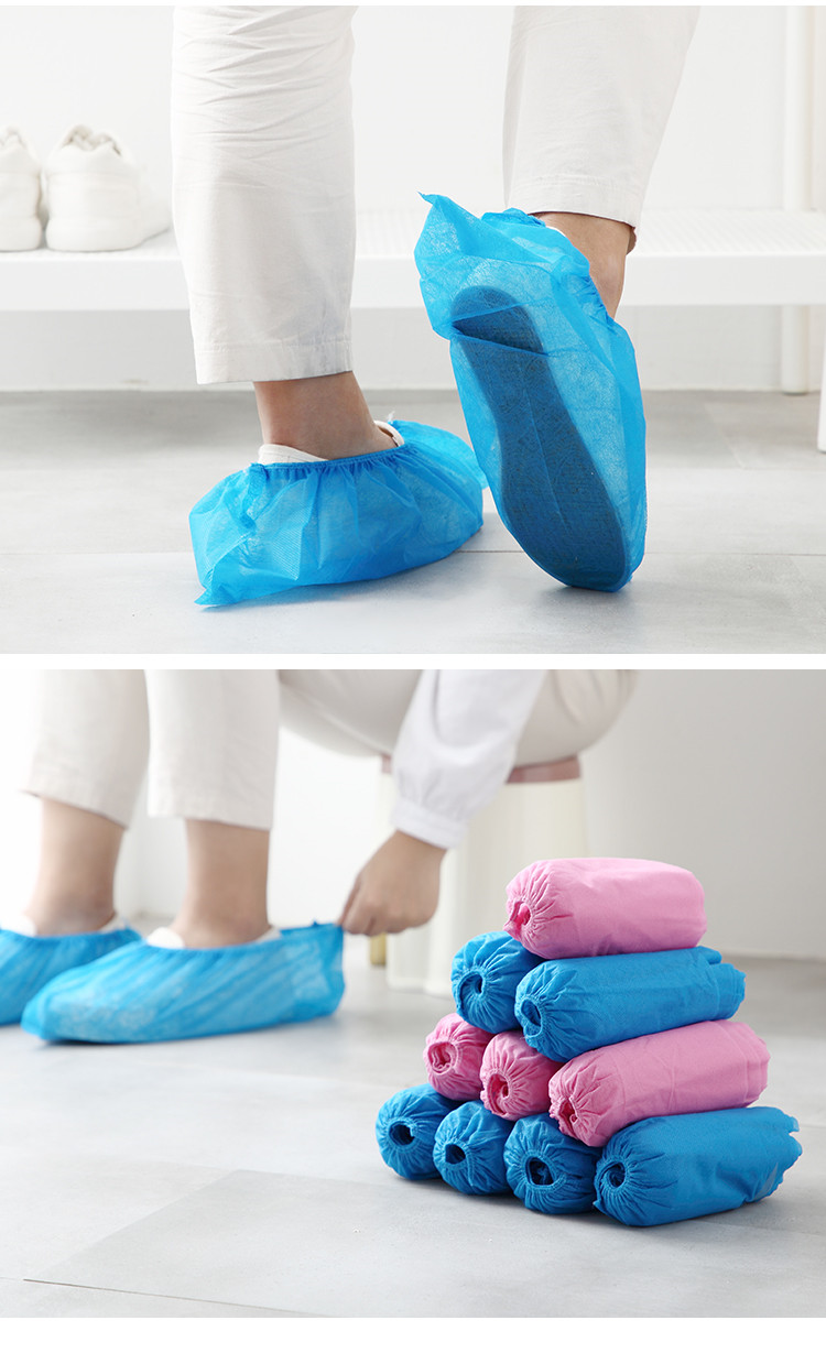 一次性鞋套无纺布家用待客加厚耐磨室内脚套儿童学生防滑防尘足套