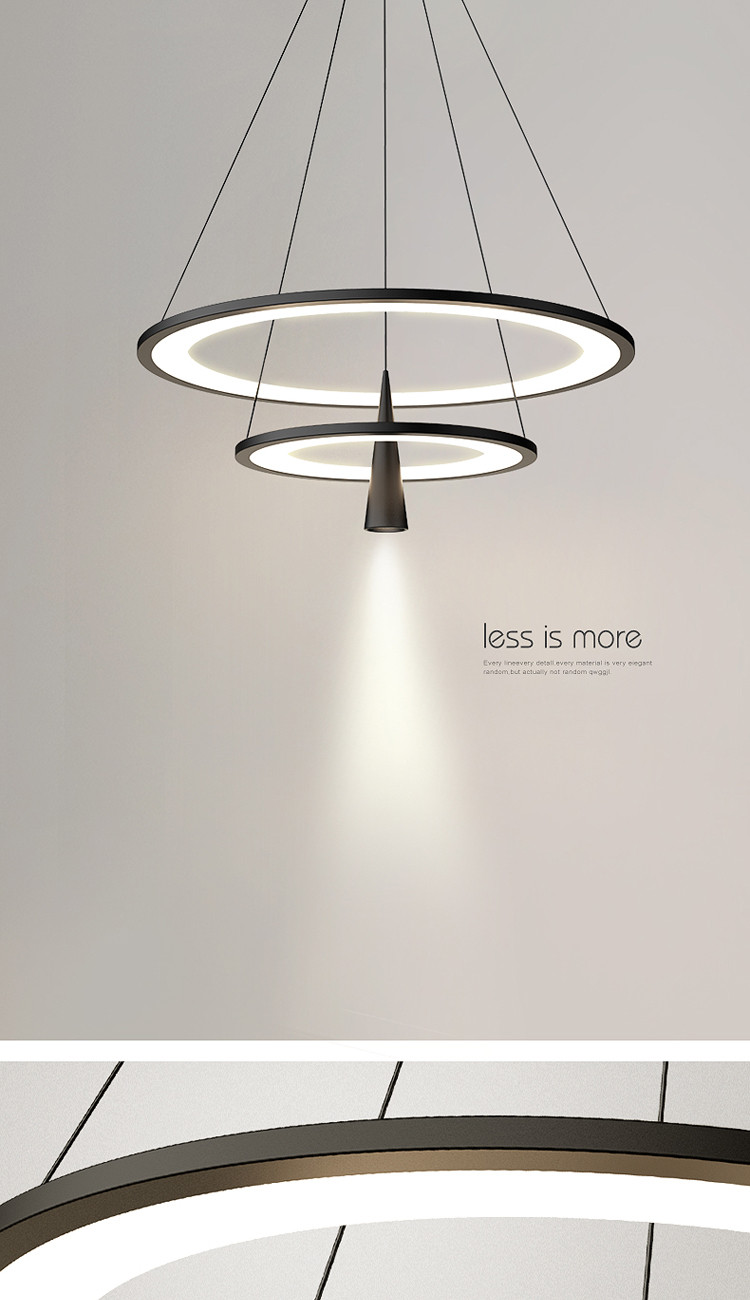 led吊灯简约现代大气餐厅灯极简吊灯创意北欧卧室灯具2021年新款