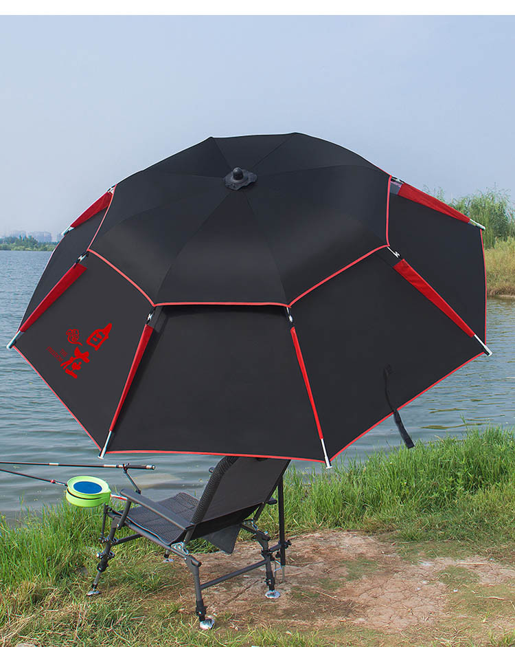 钓鱼伞户外折叠短节万向钓鱼雨伞三折防晒加厚便携遮阳大伞