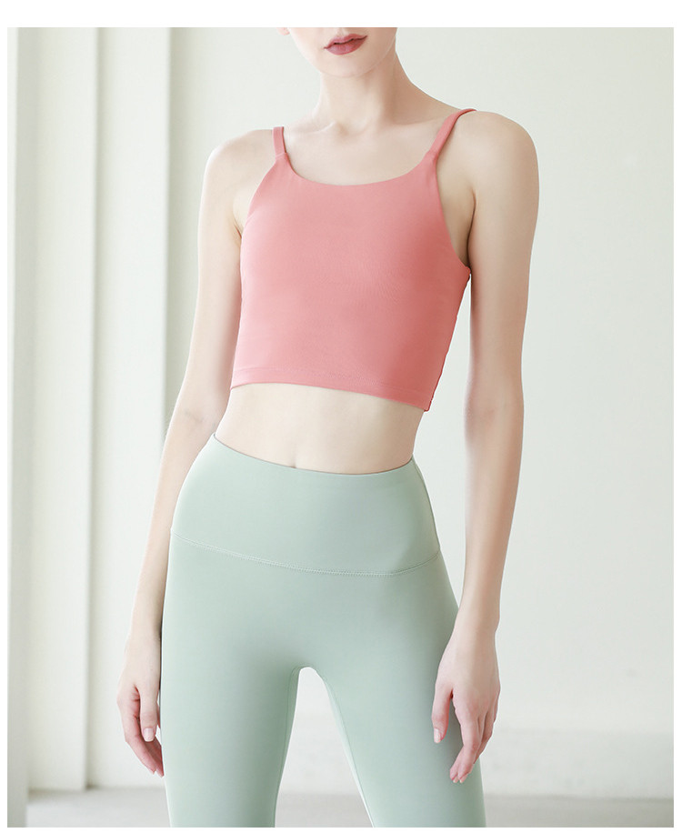 运动背心女性感美背健身内衣新款一字肩背心式裸感小吊带瑜伽文胸