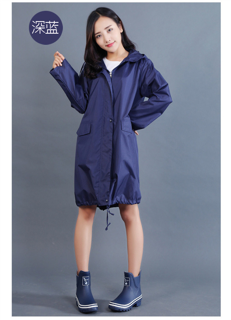 日本雨衣女成人长款徒步出口韩国时尚防水风衣式雨披女士防暴雨