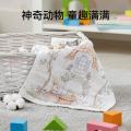 洁丽雅 纯棉纱布毛浴巾不易掉毛新疆棉童巾吸湿透气卡通印花柔软洗脸巾 图片 5