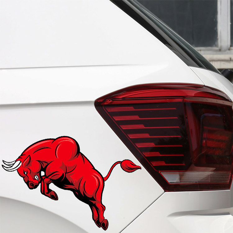 2021新款红牛头车身贴纸侧门贴个性划痕遮挡汽车防水网红车贴
