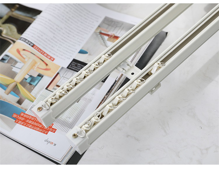 家用可定制超薄窗帘轨道滑轨飘窗内开窗阳台杆子顶装