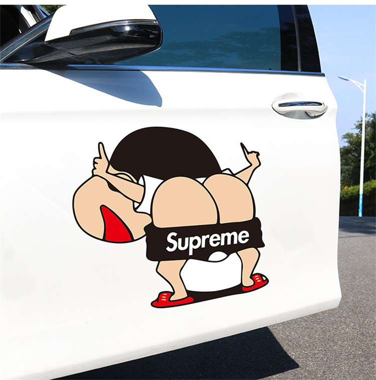 蜡笔小新车贴创意搞笑油箱盖贴纸车身车门装饰贴卡通趣味汽车贴纸