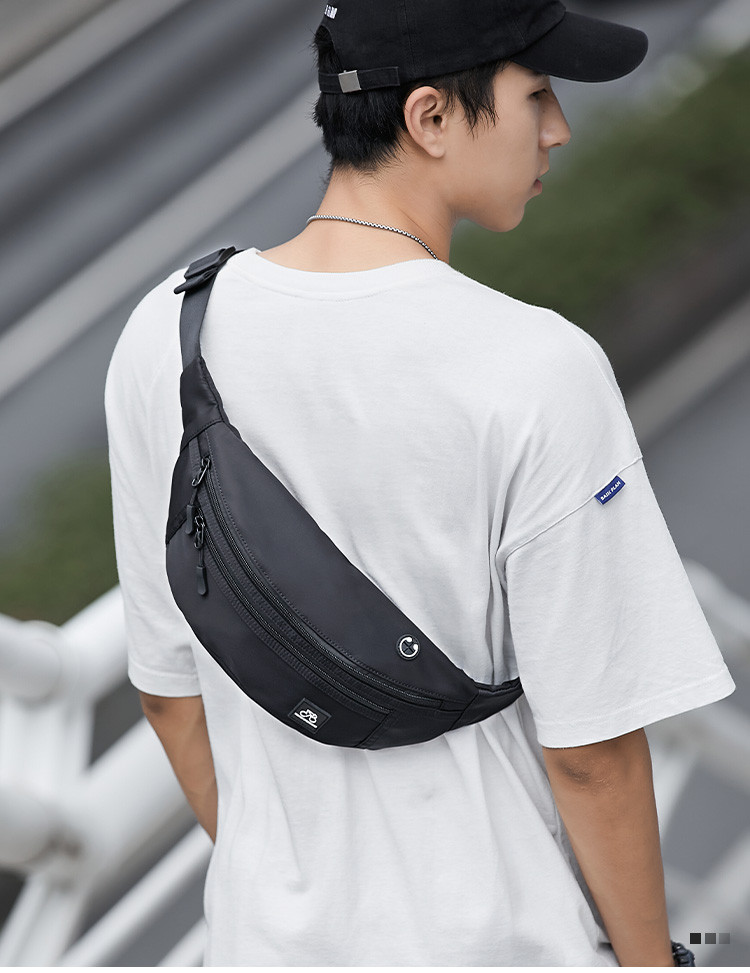 斜挎包男胸包男士腰包休闲单肩包ins潮大容量挎包运动背包胸包