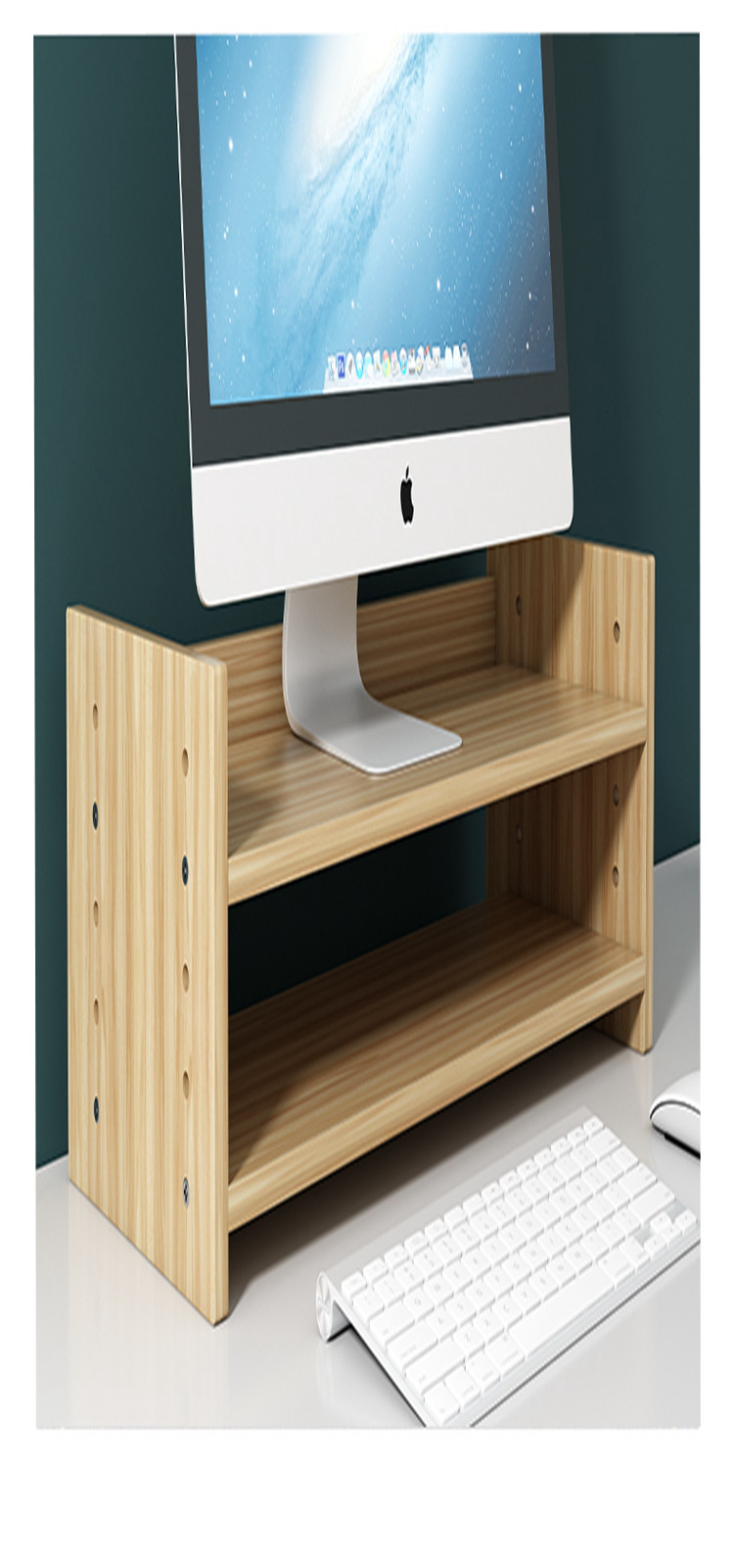 台式电脑显示器增高架底座办公桌面可爱整理收纳置物架抬加高支架