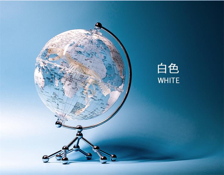现代轻奢透明高清地球仪25cm大号学生教学金属地球仪悬浮摆件