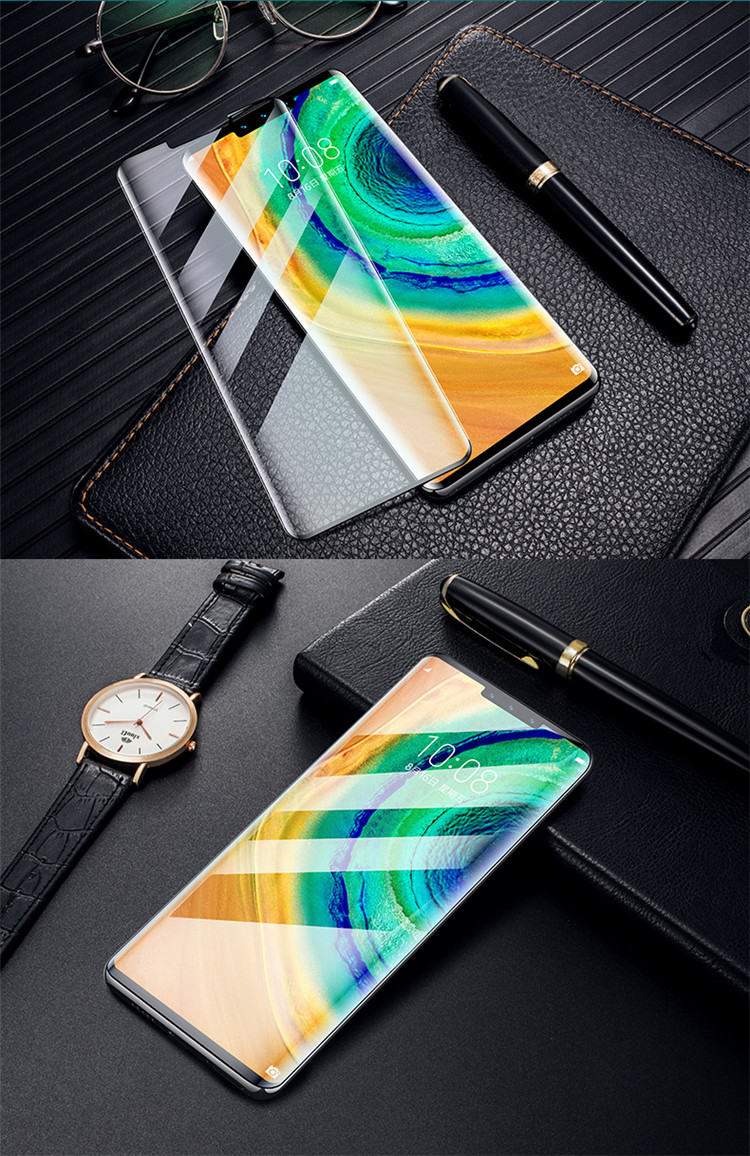华为mate30钢化膜mate30epro高清抗蓝光曲面贴膜气囊防摔无边膜