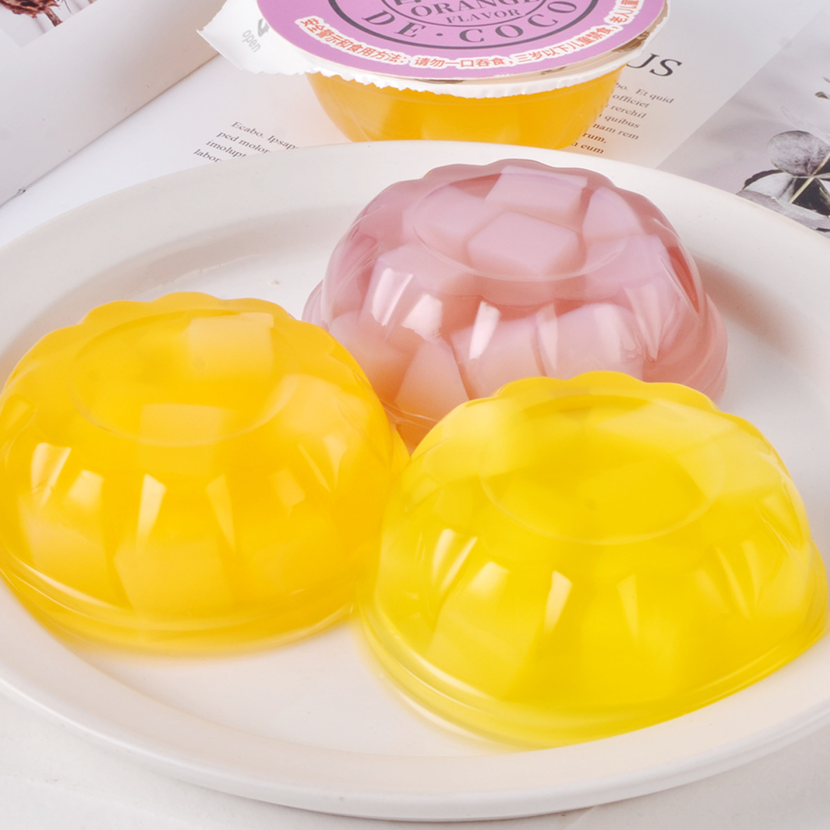 大杯装椰纤果果冻啫喱布丁q弹大杯水果味儿童办公室零食