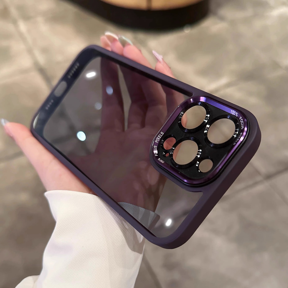 CYKE 高级感金属镜头适用iPhone15Promax新款苹果16手机壳14全包透明13
