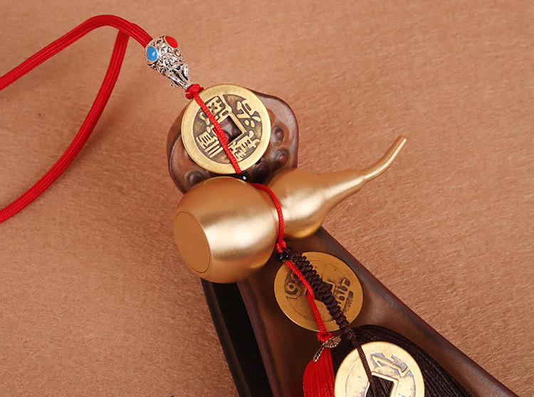 汽车挂件创意铜葫芦装饰品摆件车载后视镜出入平安葫芦挂饰