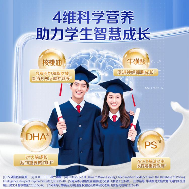 蒙牛 【学生成长】铂金装学生奶粉400g/袋高钙高锌青少年早餐营养冲饮