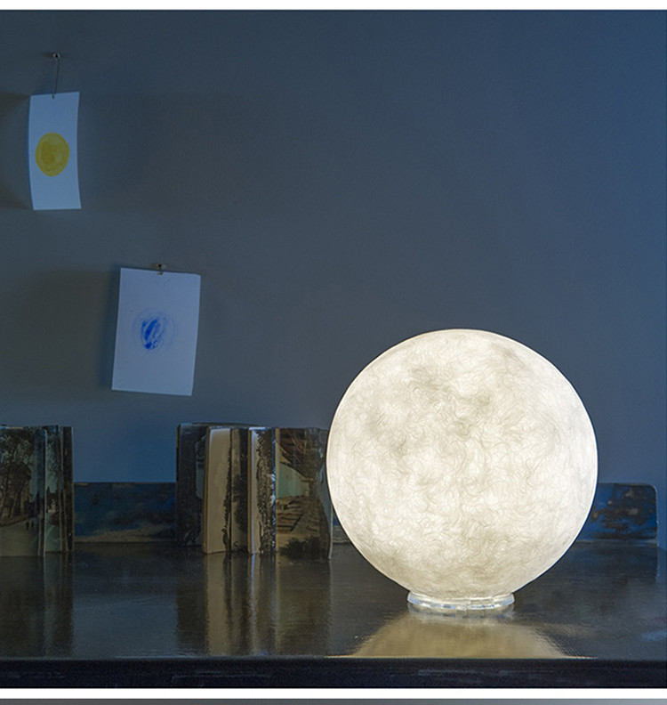 设计师台灯北欧月球灯卧室床头台灯网红ins月亮灯酒店客厅落地灯