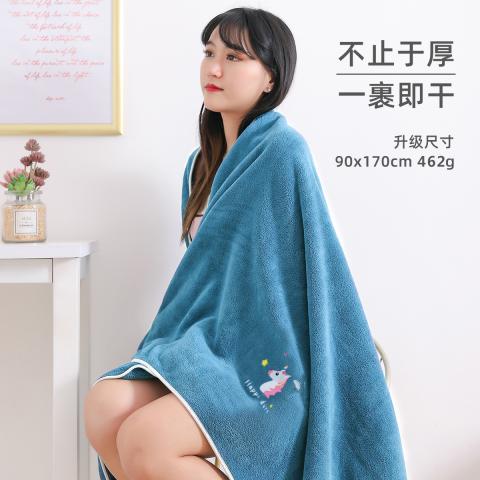 洁丽雅 【A类】2条装浴巾女家用可穿可裹吸水情侣加厚冬裹巾大毛巾 图片 2