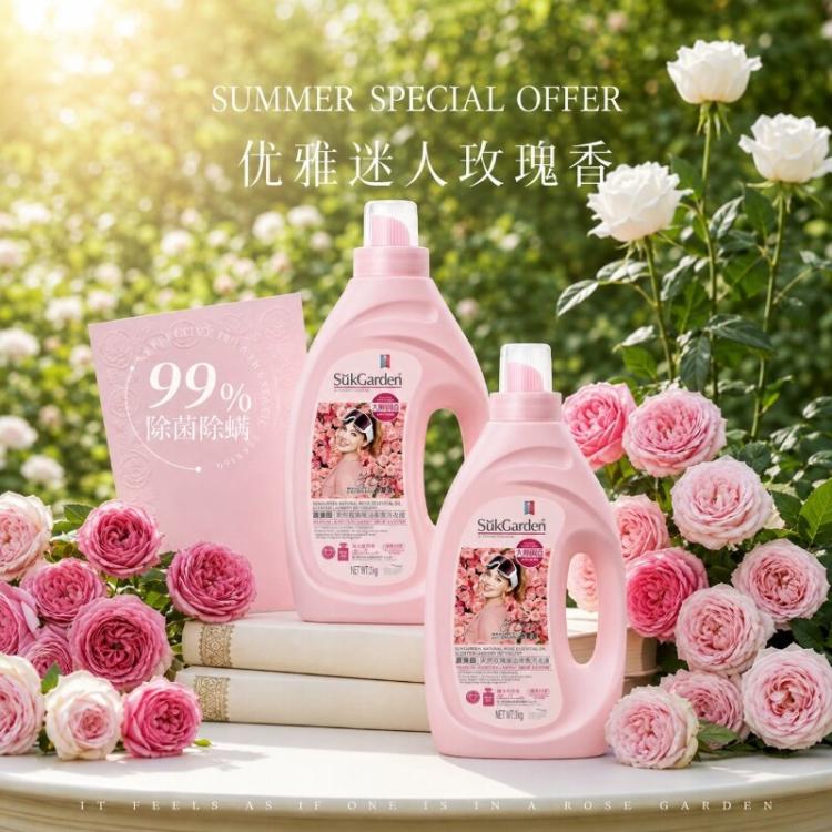 蔬果园 洗衣液整箱家用玫瑰精油香氛除菌除螨持久留香香水洗衣