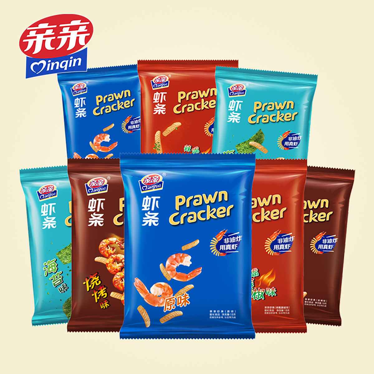 亲亲虾条18g多组合装非油炸健康儿童零食办公室小吃休闲食品