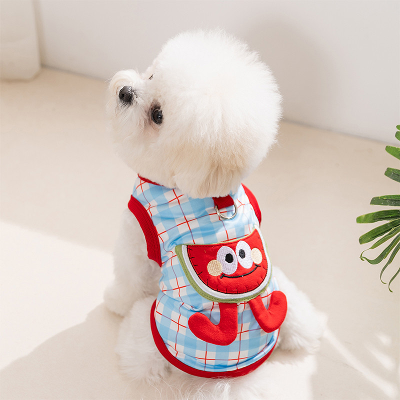 神经猫 狗狗衣服搞怪立体可牵引服装泰迪比熊小型幼犬春夏季薄款宠物背心