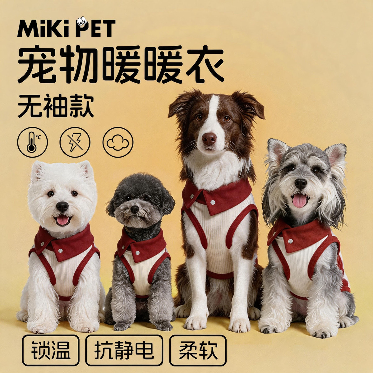 MIKI PET 狗狗衣服秋季保暖小型犬德绒背心宠物小型犬比熊泰迪2026新款