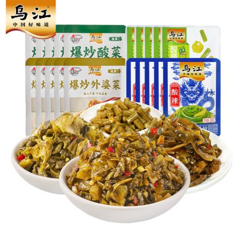 乌江 [20袋]乌江下饭菜30g外婆菜酸菜酸辣海带丝酸辣豇豆组合600g咸菜 图片 1