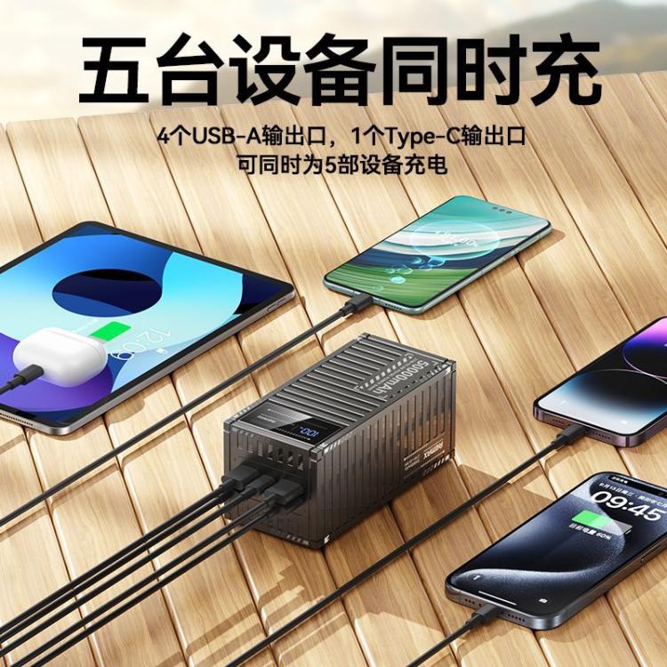 睿量 60000/50000毫安充电宝22.5W超级快充户外移动电源照明3C认证 图 6