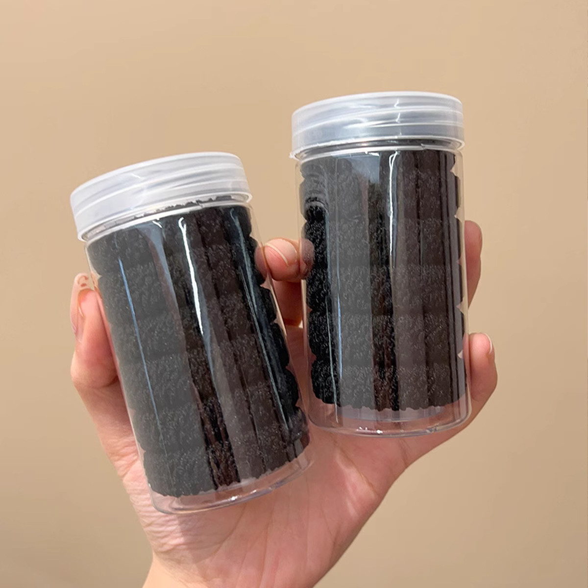 左欧 高马尾发绳加粗加厚扎头发橡皮筋咖色高弹力耐用头绳发圈无痕皮套