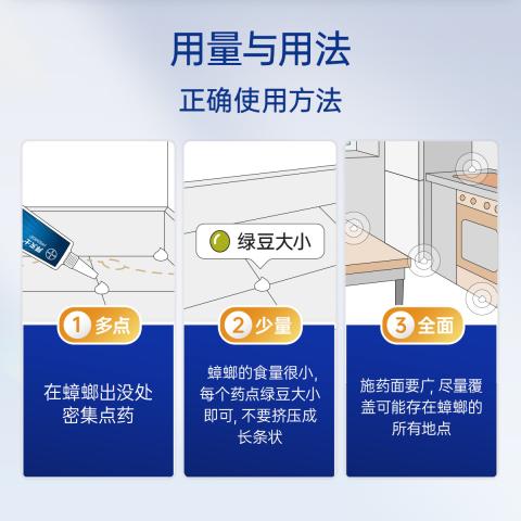 拜灭士 【拜耳杀蟑 大容量囤货】蟑螂药12g*2传染杀灭家用强力胶饵杀虫剂 图片 5