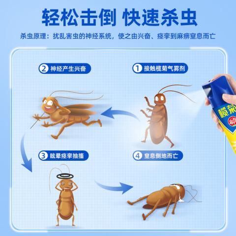 榄菊 【无香无味】快速驱杀18种蚊虫消灭蚊子苍蝇杀虫气雾剂蟑螂药喷雾 图片 7