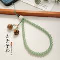 A LITTLE FLOWER 中式白玉菩提根莲花手机挂绳中国风短款手腕女手机链挂件防丢挂饰 图片 1