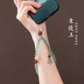 A LITTLE FLOWER 古风东陵玉手机挂绳挂链文艺精致女手机链挂件短款防丢手腕绳