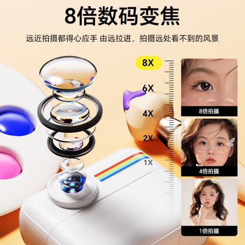 影巨人 2026新款拍立得儿童相机可拍照打印直接出照片彩色玩具女生日礼物 图片 2