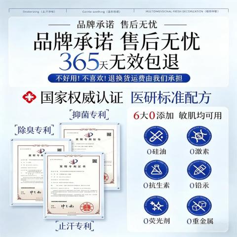 Poemoon 止汗喷雾持久清爽腋下干爽留香 男女士通用止汗露 清新去腋臭异味 图片 11