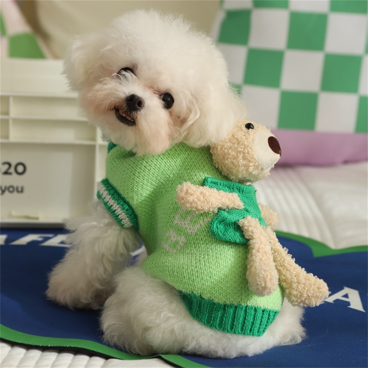 HOOPET 狗狗衣服春秋冬装冬季比熊小鹿犬秋冬款博美泰迪小型犬的宠物毛衣