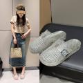 俞兆林 拖鞋女生夏季透明水晶简单闪闪平底镂空百搭包头凉拖 图片 1