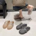 俞兆林 拖鞋女生夏季透明水晶简单闪闪平底镂空百搭包头凉拖 图片 3