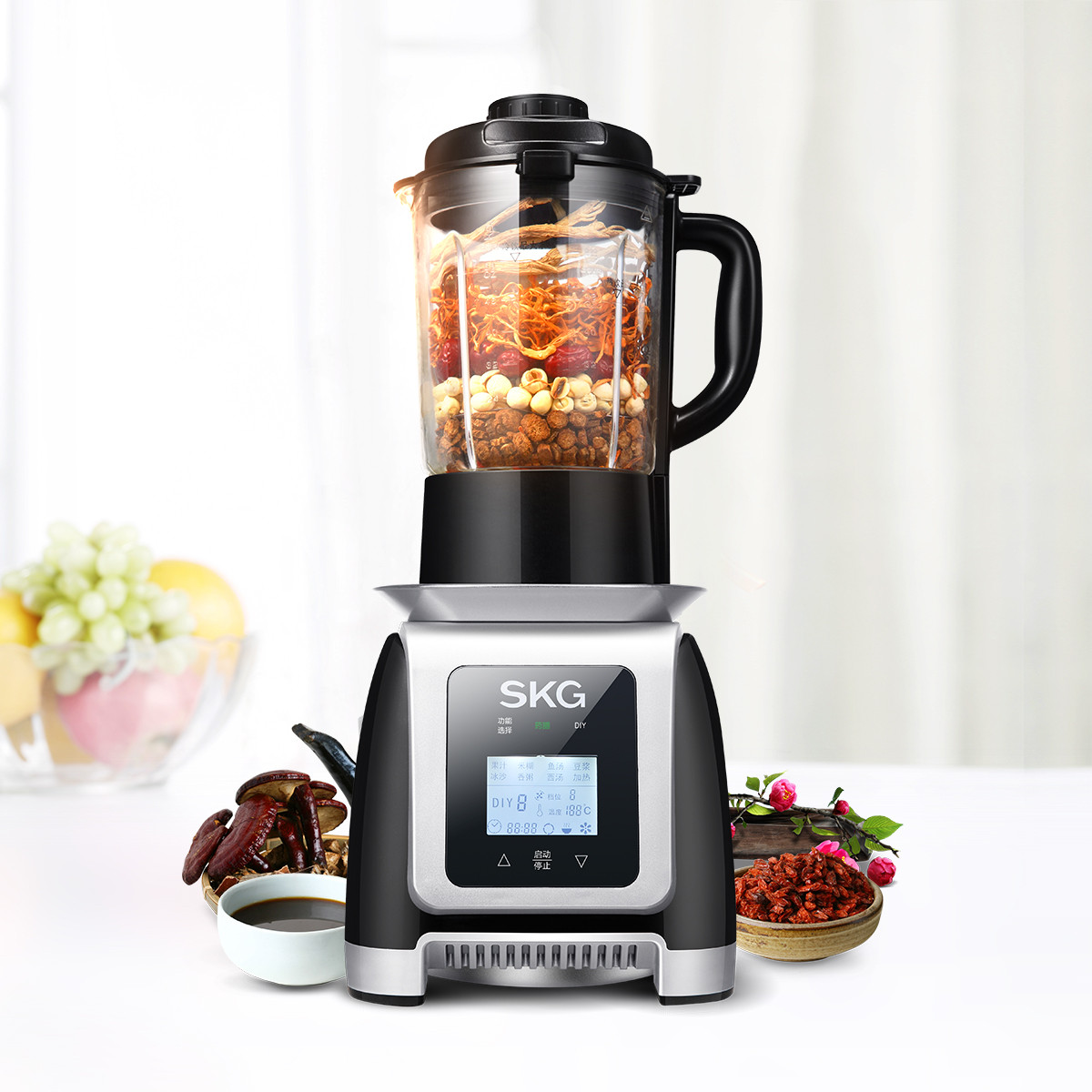 【药膳功能】skg2086智能加热破壁料理机家用豆浆机榨汁机